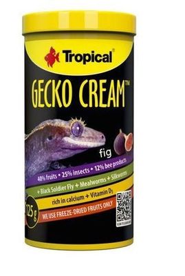 Tropical Gecko Cream Feige 250 ml – Vollwertiges Pulverfutter für Kronengeckos &amp; fruchtfressende Reptilien