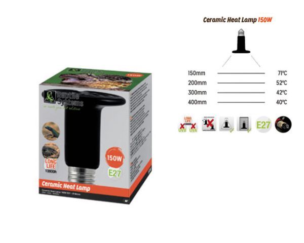 Ceramic Heat Lamp 150 W E27 Infrarot – Keramik-Heizstrahler für Tag- und Nachteinsatz