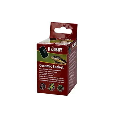 Auslauf + Keramikfassung mit Messinggewinde HOBBY – E27 Fassung bis 200 W für Terrarien