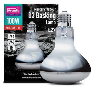 Arcadia 2nd Gen. UV Basking Lamp 100 W – Hochleistungs-D3-Lampe für Reptilien