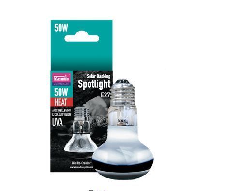 Arcadia Solar Basking Spotlight 50 W – fokussierte Wärmelampe mit UVA-Strahlen, 2800K