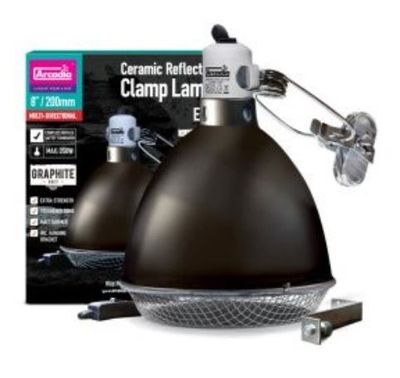 Arcadia Clamp Lamp E27 200 mm Graphite-Grau – Keramik-Klemmleuchte bis 250 W, dimmbar