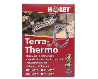 Terra-Thermo Heizkabel 6 m 50 W HOBBY – Wasserdichtes Silikon-Heizkabel für Trockenterrarien