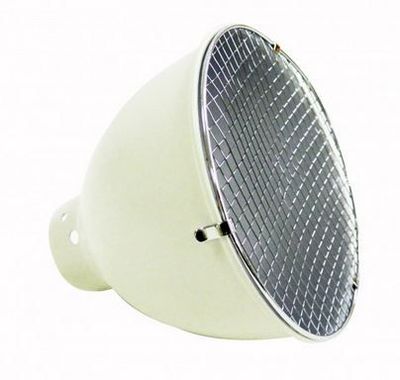 Reflektor Set klein weiss für Thermo Socket – Stahlreflektor mit Schutzgitter bis 75 W