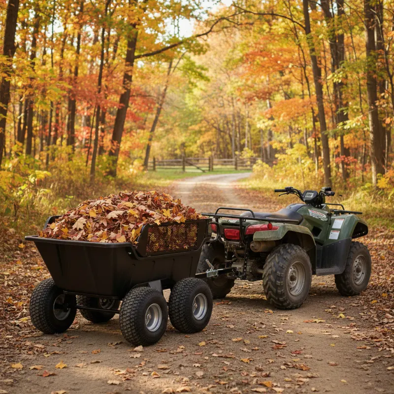ATV/Quad Kippanhänger mit 4 Rädern – 680 kg Tragfähigkeit, Stahlgitteraufsatz, 18 Zoll Reifen