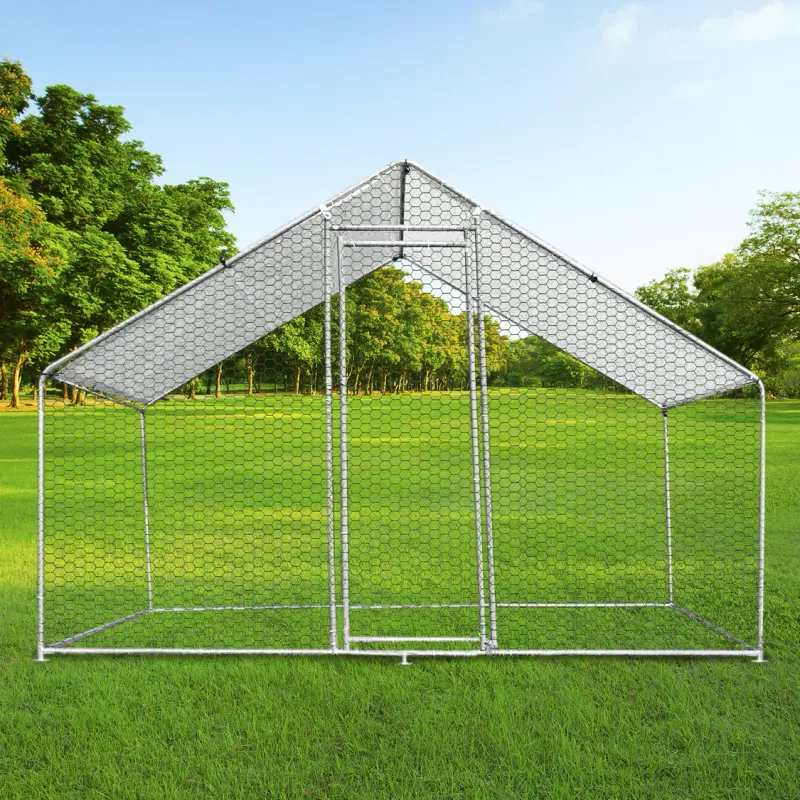 Hühner Freilauf 3x2x1,8m mit verzinktem Stahlrahmen & gratis UV-Sonnendach