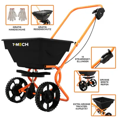 25L Saatgut Streuwagen mit 25kg Trichterkapazität & 10 Einstellmöglichkeiten