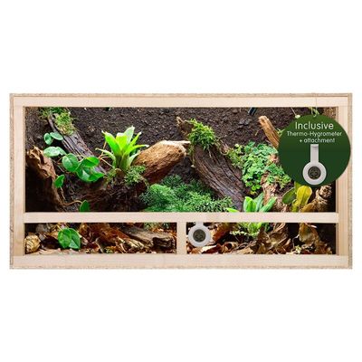 Terrarium 60x30x30 cm mit Seitenbelüftung, OSB-Holz, vormontierte Glasfront