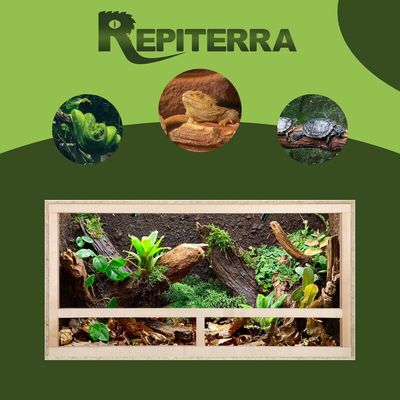 Terrarium 60x30x30 cm mit Seitenbelüftung, OSB-Holz, vormontierte Glasfront