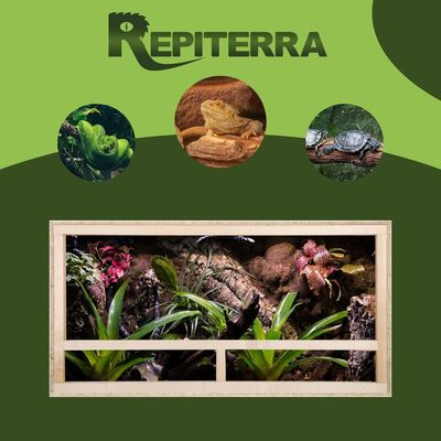 Terrarium 100x50x50 cm mit Seitenbelüftung, OSB-Holz, vormontierte Glasfront