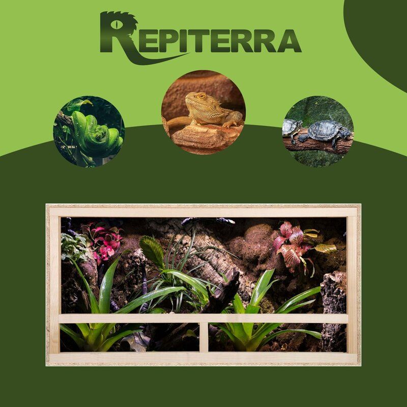 Terrarium 100x60x60 cm mit Seitenbelüftung, OSB-Holz, vormontierte Glasfront