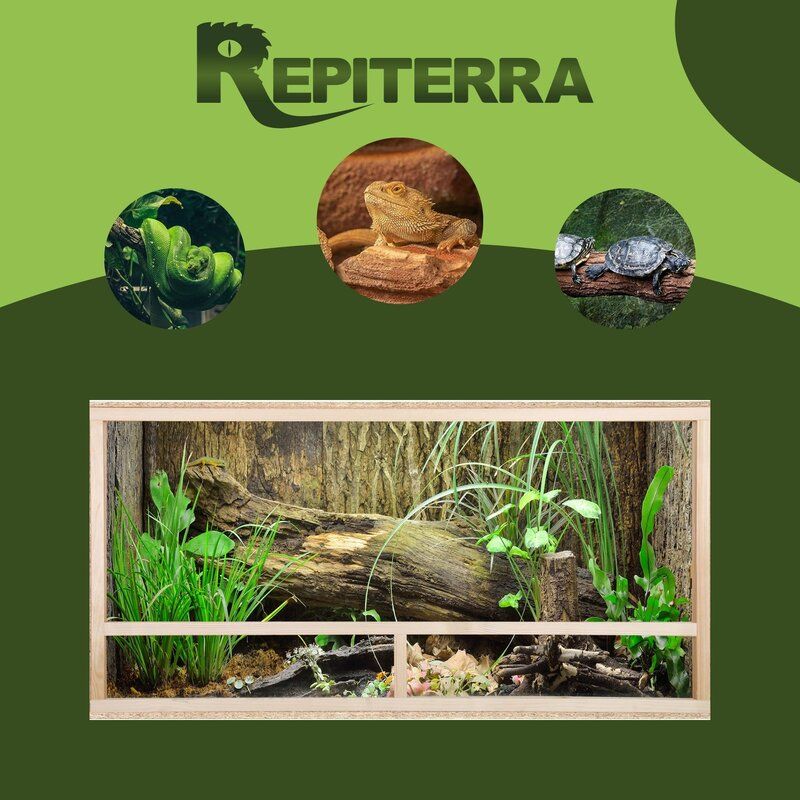 Terrarium 120x50x50 cm mit Seitenbelüftung, OSB-Holz, vormontierte Glasfront