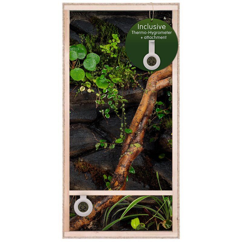 Hochterrarium 60x120x60 cm mit Seitenbelüftung, OSB-Holz, vormontierte Glasfront