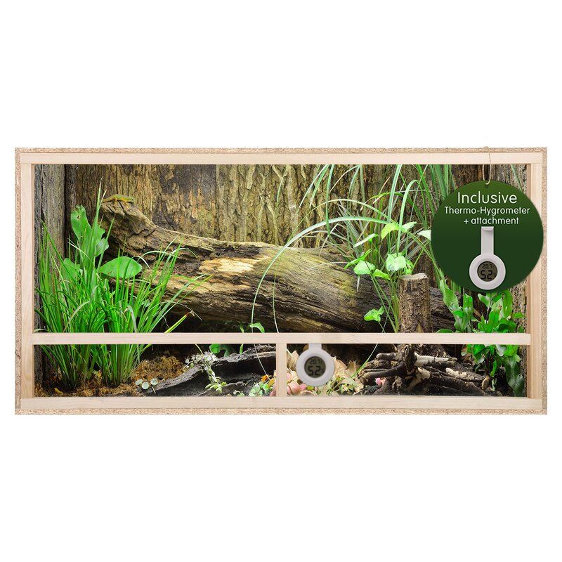 Terrarium 120x60x60 cm mit Seitenbelüftung, OSB-Holz, vormontierte Glasfront