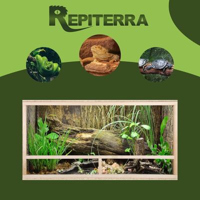 Terrarium 120x60x60 cm mit Seitenbelüftung, OSB-Holz, vormontierte Glasfront