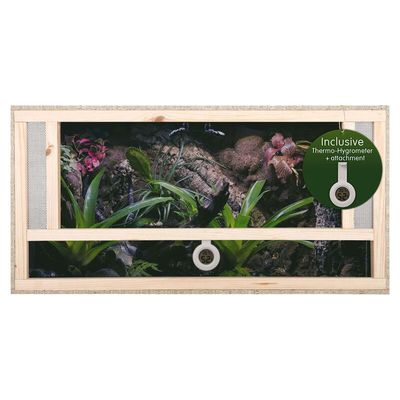 Terrarium 100x60x60 cm mit Frontbelüftung, OSB-Holz, vormontierte Glasfront