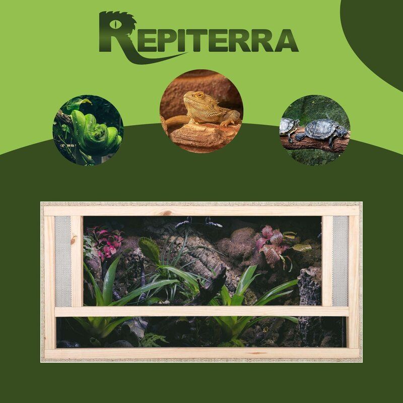 Terrarium 100x60x60 cm mit Frontbelüftung, OSB-Holz, vormontierte Glasfront