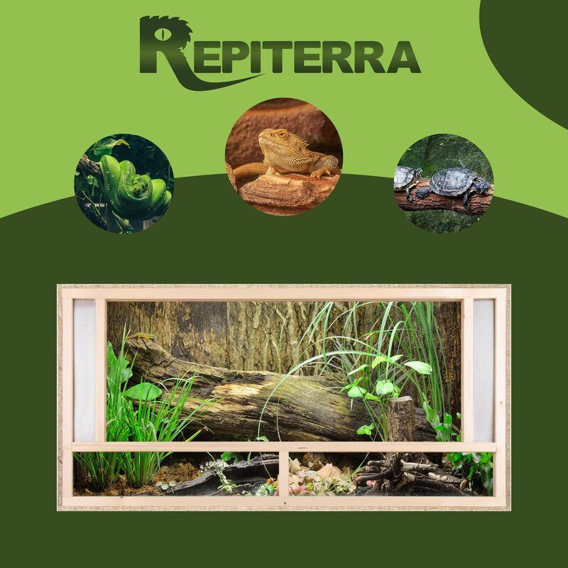 Terrarium 120x60x60 cm mit Frontbelüftung, OSB-Holz, vormontierte Glasfront