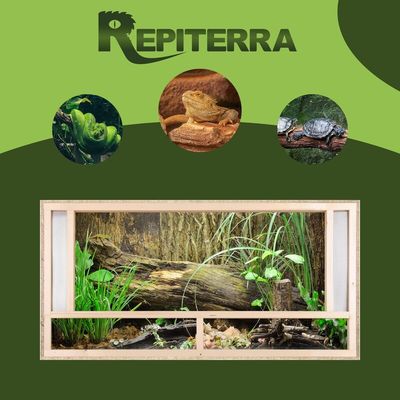Terrarium 120x60x60 cm mit Frontbelüftung, OSB-Holz, vormontierte Glasfront