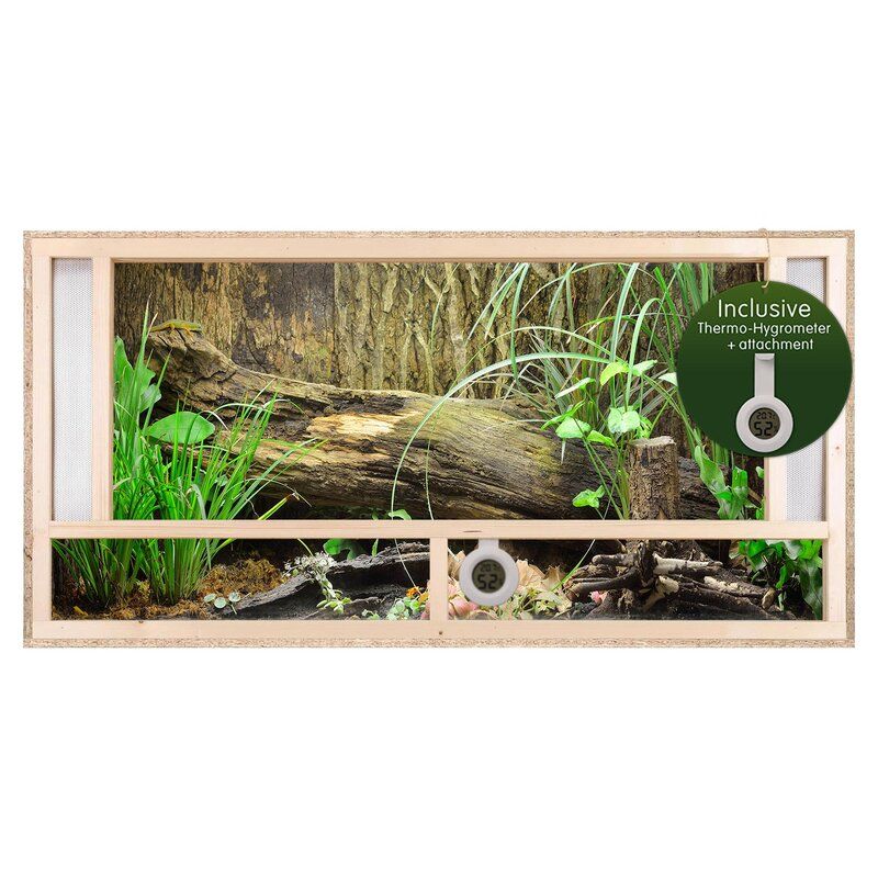 Terrarium 120x60x60 cm mit Frontbelüftung, OSB-Holz, vormontierte Glasfront
