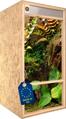Hochterrarium 60x60x120 cm mit Frontbelüftung &amp; integriertem Hygrometer, OSB-3