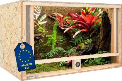 Holz Terrarium 120x60x60 cm mit Frontbelüftung &amp; integriertem Hygrometer, OSB-3
