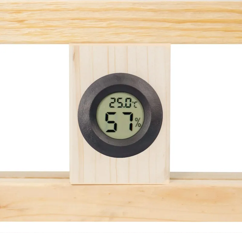 Holz Terrarium 100x50x50 cm mit Frontbelüftung & integriertem Hygrometer, OSB-3