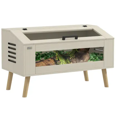 Terrarium 140 L mit Glasfenstern, Lüftungsschlitzen &amp; Heizkissen-Kompatibilität