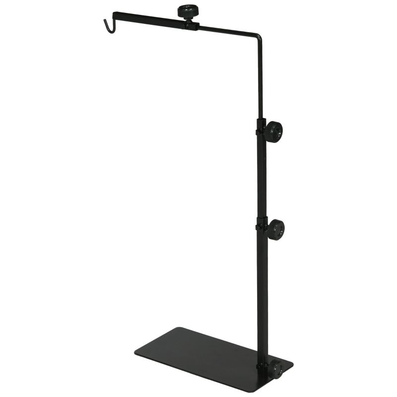 Höhenverstellbarer Wärmelampenständer für Terrrarien 40x15x95 cm aus Stahl, Schwarz