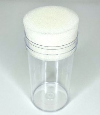 Drosophila Dose 175 ml mit Schaumstoffstopfen, 10 x 5 cm, rund