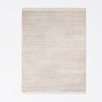Teppich &quot;Shady&quot; rechteckig Creme, 110x60 cm, handgewebt aus Wolle