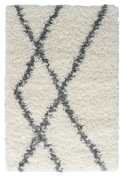 Teppich &quot;My Shaggy Raute&quot; rechteckig creme, 90x60 cm, strapazierfähig und flauschig