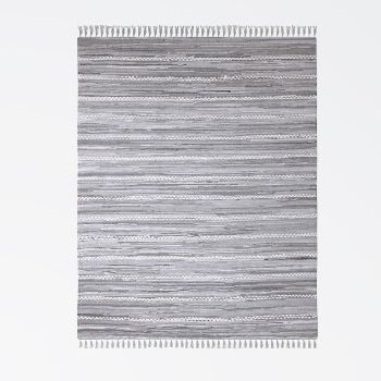 Teppich &quot;Shady&quot; rechteckig Grau, 110x60 cm, handgewebt aus Wolle
