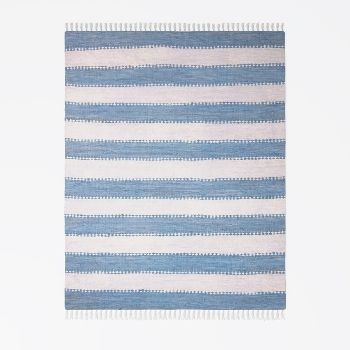 Teppich &quot;Ashram&quot; rechteckig Hellblau, 110x60 cm, handgewebt, robust