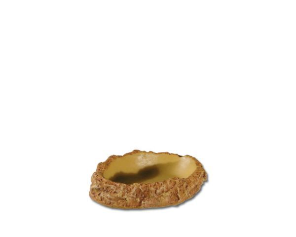 Trinkschale flach M 12 x 8 x 2 cm – Felsimitierende Optik, HOBBY, ideal für Schildkröten