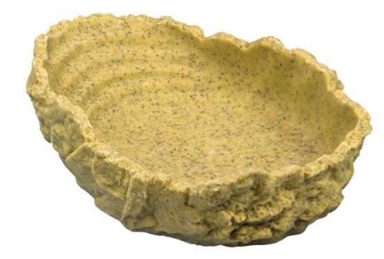 Trinkschale L 20 x 16 x 5 cm 550 ml – Ocker, mit Stufen, ideal für Amphibien &amp; Reptilien