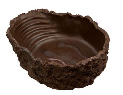 Badeschale 27 x 21 x 8 cm 2000 ml – Grau-beige, mit Stufen, ideal für Amphibien &amp; Reptilien
