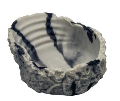 Badeschale 27 x 21 x 8 cm 2000 ml – Marmorierte Optik, mit Stufen, ideal für Amphibien &amp; Reptilien