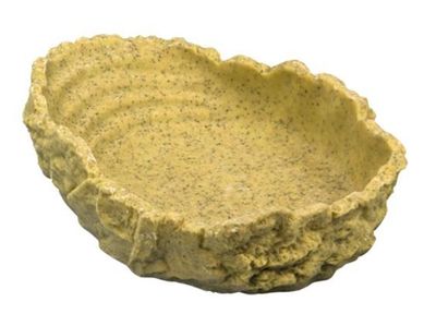 Badeschale 27 x 21 x 8 cm 2000 ml – Ocker, mit Stufen, ideal für Amphibien &amp; Reptilien