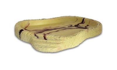 Food Dish Sandstein mittel 20,5 x 15 x 2 cm – Flache Rampe, ideal für Landschildkröten &amp; junge Echsen