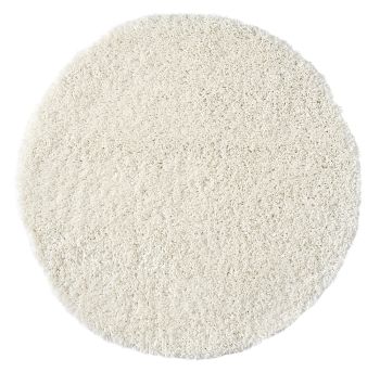 Teppich &quot;My Shaggy&quot; Creme – Rund, 100x100 cm, Flauschig,