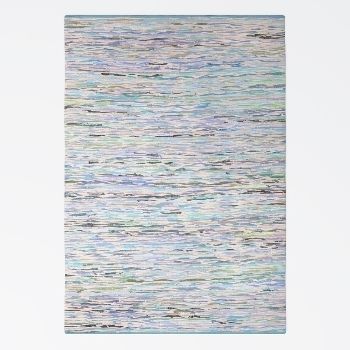 Teppich &quot;Ashraf&quot; Blau/Grün Mix – 150x80 cm, Handgewebt, Upcycled Cotton, Chindi