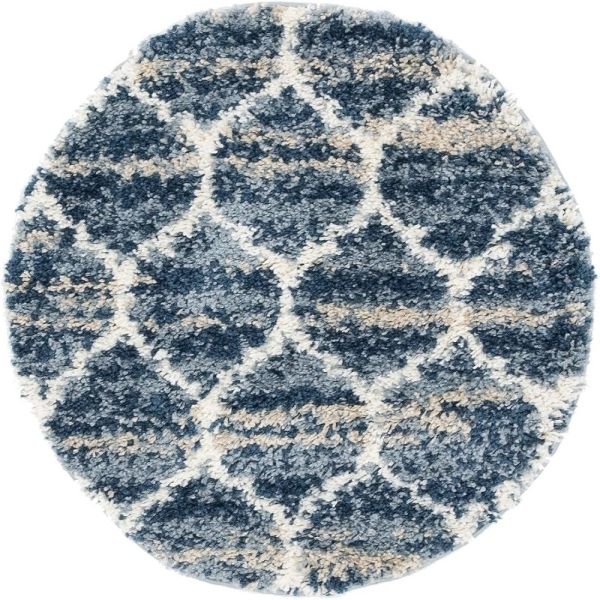 Teppich &quot;Top Shag&quot; Blau – Rund, 100x100 cm, Hochflor, OEKO-TEX, Modern