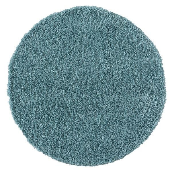 Teppich &quot;My Shaggy&quot; Hellblau – Rund, 120x120 cm, Flauschig, Fussbodenheizung
