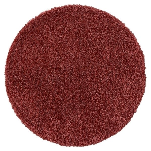 Teppich "My Shaggy" Weinrot – Rund, 120x120 cm, Flauschig