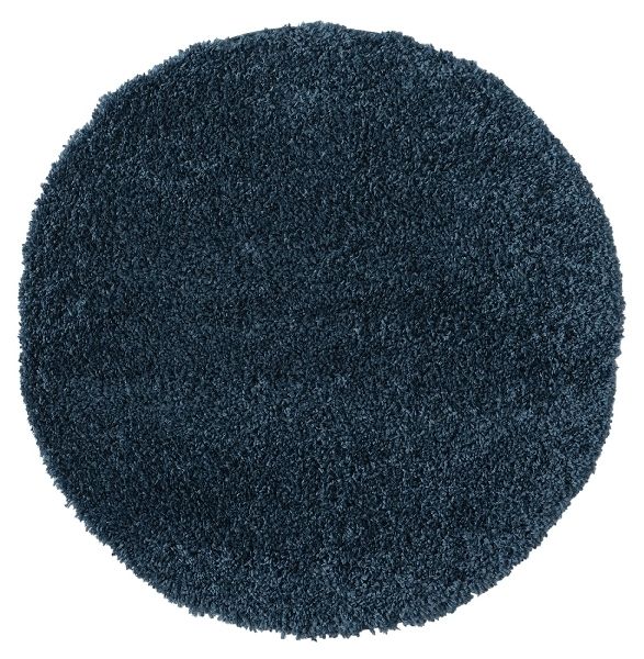 Teppich &quot;My Shaggy&quot; Dunkelblau – Rund, 120x120 cm, Flauschig,