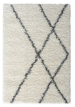 Teppich &quot;My Shaggy Raute&quot; Creme – 150x100 cm, Flauschig, Fussbodenheizung