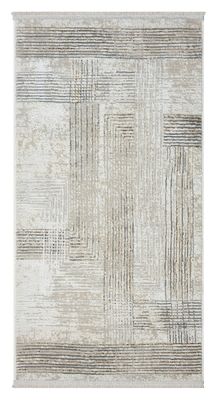 Teppich &quot;My Way&quot; Creme – 150x80 cm, Retro Design, Robust, Pflegeleicht