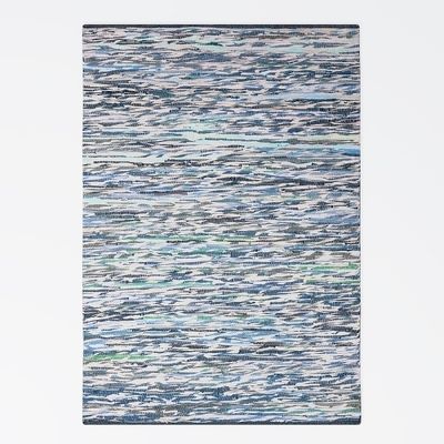 Teppich &quot;Ashraf&quot; Grau/Blau Mix – 170x120 cm, Upcycled Cotton, Wendbar, Pflegeleicht