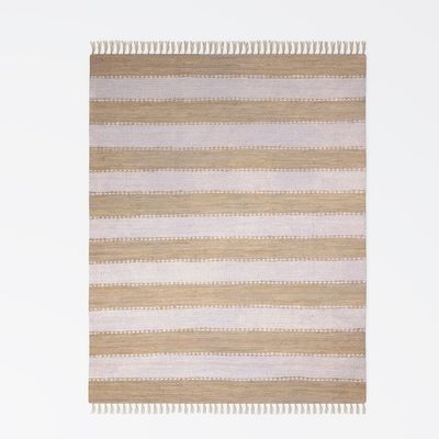 Teppich &quot;Ashram&quot; Beige – 170x120 cm, Upcycled Cotton, Wendbar, Pflegeleicht